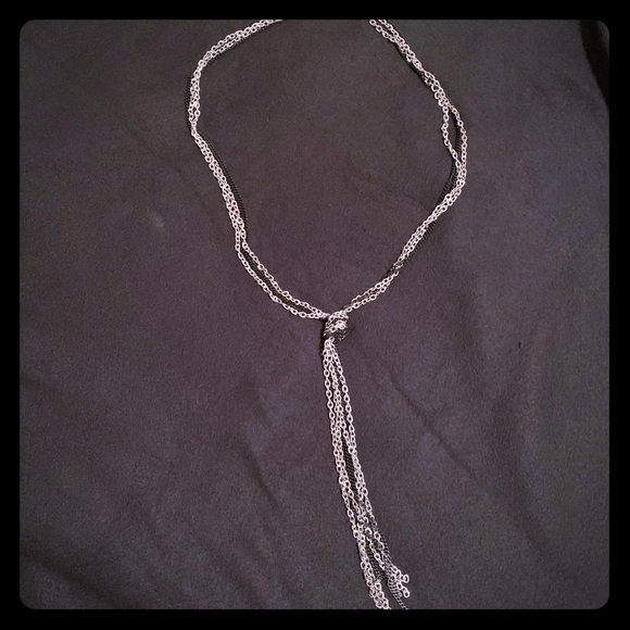 Silver and black chain necklace - Picture 1 of 2
